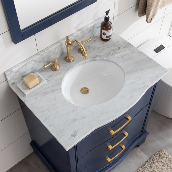 Andover Mills™ Goleta 30'' Single Bathroom Vanity with Marble Top